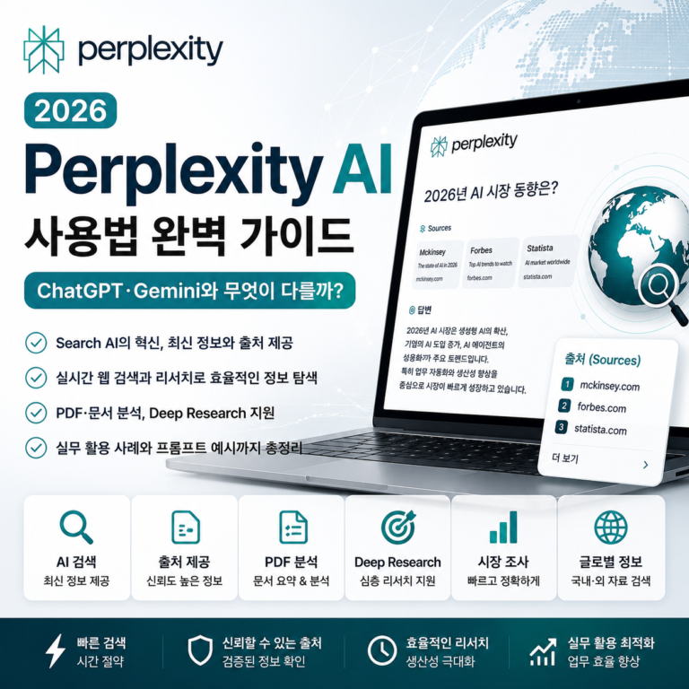 2026 Perplexity AI 사용법 완벽 가이드와 ChatGPT·Google Gemini 비교